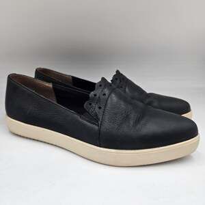 Latigo Roe Suede Sneakers Women's 9 Leather Black Almond Toe Flats Slip On
